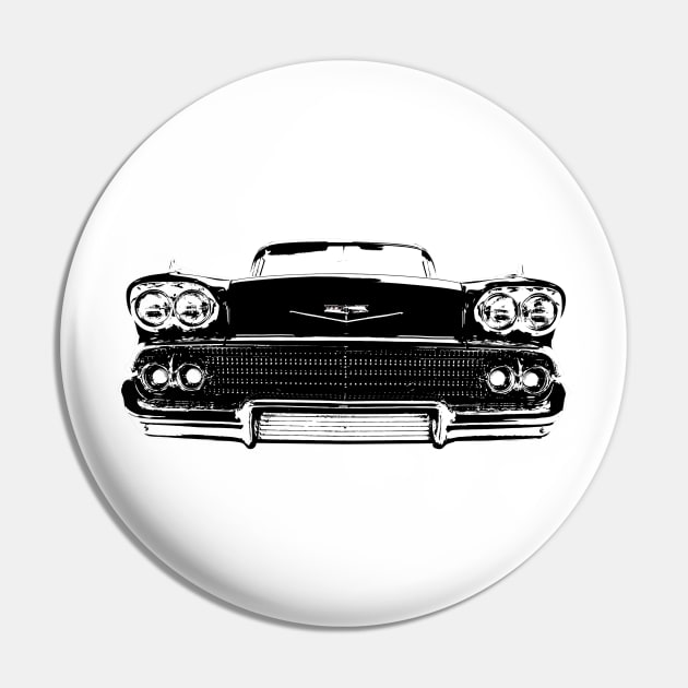 1958 Chevy Bel air B&W Pin by GrizzlyVisionStudio