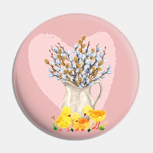 Easter willows and Easter chicks Pin