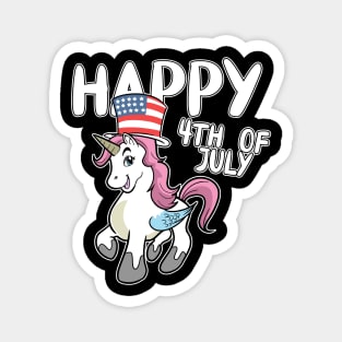 Happy 4th Of July Unicorn Independence Day Magnet