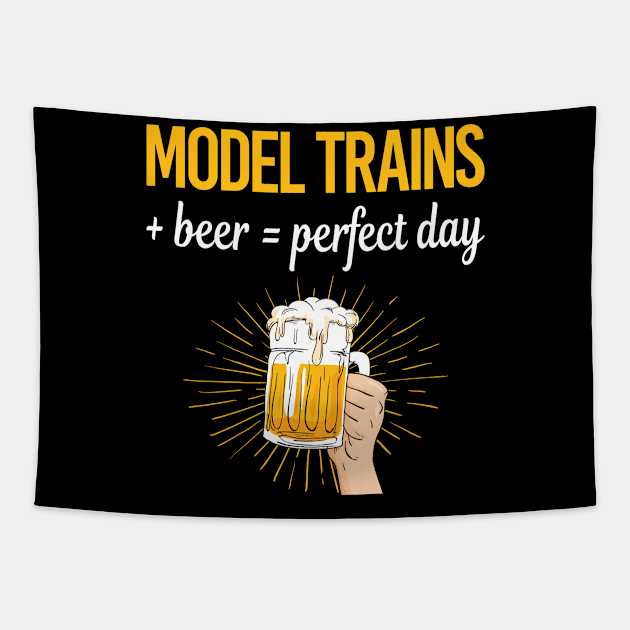 Beer Perfect Day Model Train Trains Railroad Railway Tapestry by relativeshrimp