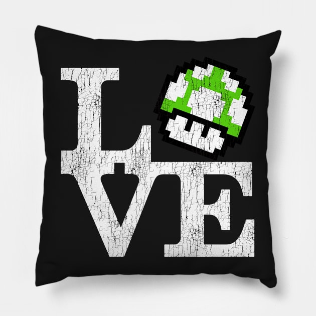 GAMER - LOVE GAMING (VINTAGE VERSION) Pillow by Tshirt Samurai