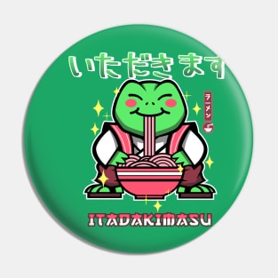 Kawaii Frog Eating Ramen Pin