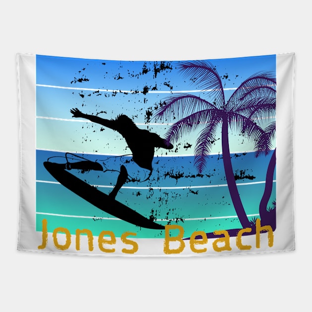 Jones Beach - surfing in USA Tapestry by ArtDesignDE