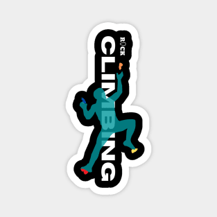 rock climbing with climber teal Magnet