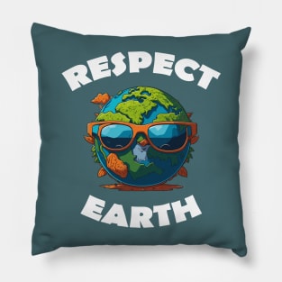 Respect Earth White Pillow