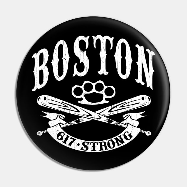 Southie Irish - 617 Boston Strong (vintage look) Pin by robotface