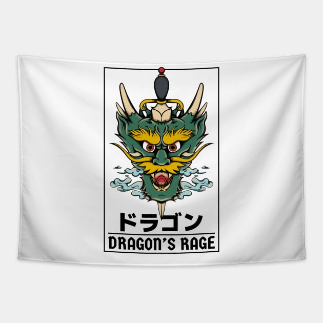 Dragon Dagger Tattoo Tapestry by Tip Top Tee's