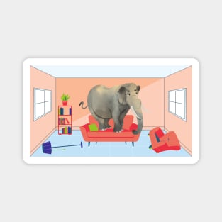 Elephant in the Room Funny Design Magnet