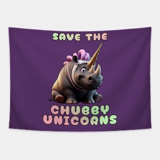 Save The Chubby Unicorns Tapestry