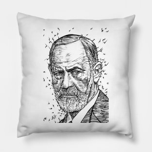 SIGMUND FREUD ink portrait .2 Pillow