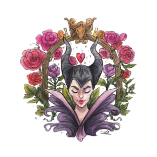 Maleficent Art Deco Watercolour T-Shirt