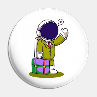 Astronaut Employee Go To Office Pin