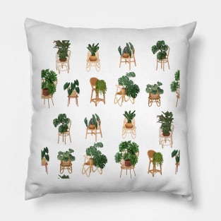 Trendy Plant Art, House Plants Pattern 1 Pillow
