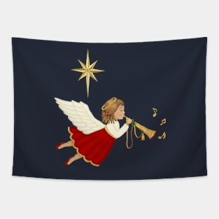 Christmas Trumpet Angel Tapestry