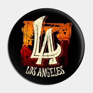 L.A Los Angeles skyline distressed Pin