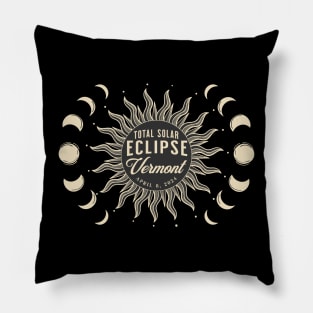 Total Solar Eclipse Vermont USA April 2024 Pillow