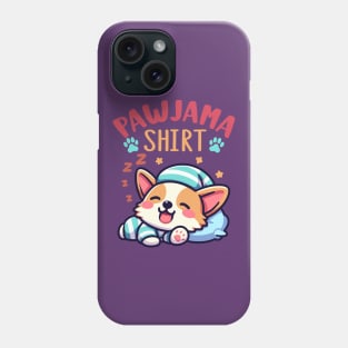 Pawjama Shirt Cute Sleeping Corgi Dog Funny Kawaii Phone Case