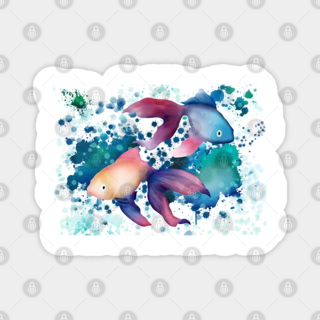 Colourful Tropical Fish. Artwork By Annalisa Amato Magnet by annalisaamato