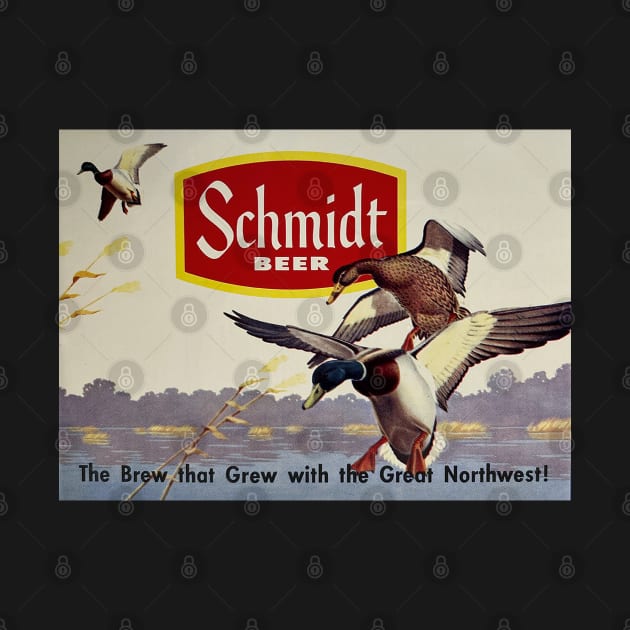 Schmidt Beer Duck Hunting Vintage Retro by BarryJive