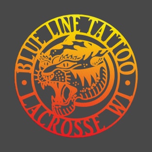 Blue Line Tattoo La Crosse WI Sunset Graphic Tiger T-Shirt