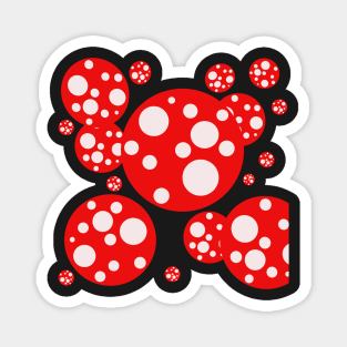 red and white polka dots Magnet