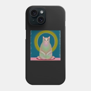 Holy Cat In Meditation illustration Phone Case