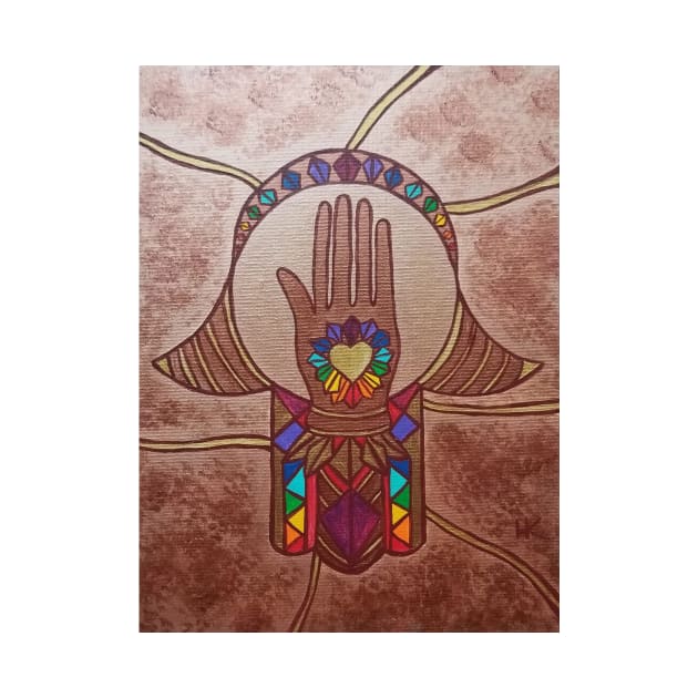 Hand in Hand Hamsa by Harriette Knight by harrietteknight