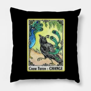 CHANGE Crow Totem Animal Spirit Guide Pillow