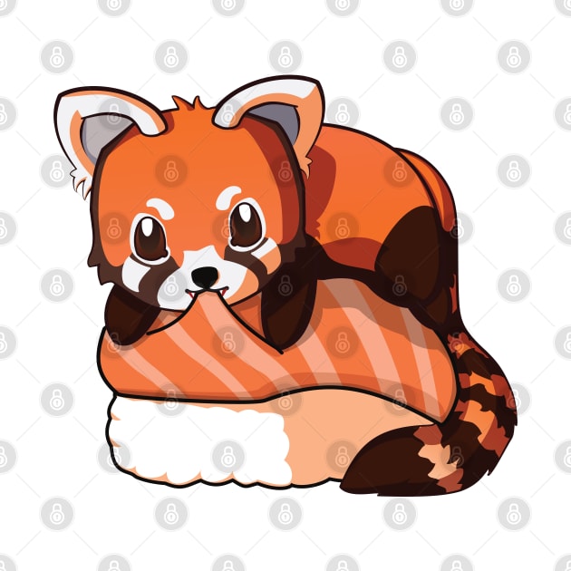 Red Panda Salmon Sushi by Myanko