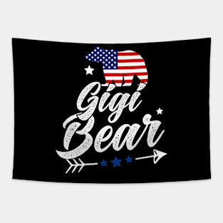 Gigi Bear Patriotic Flag Matching 4th Of July Tapestry