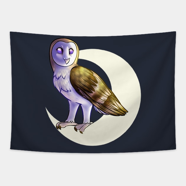 Lunar Barn Owl Tapestry by leashonlife