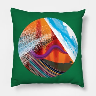 Ride - Glitch Digital Abstract Art Colorful Rainbow Wave and Water Pillow