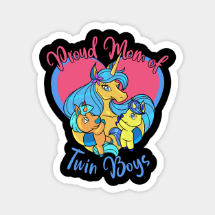 Unicorn Twins - Proud Mom of Twin Boys Magnet