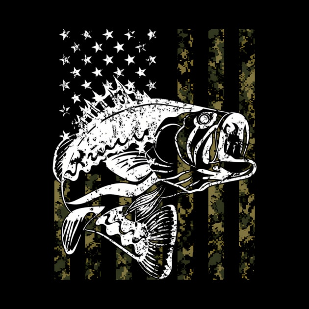Fishing Camouflage American Flag Fisherman by Weirdcore