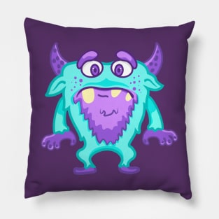 cute blue monster male Pillow