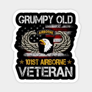 Grumpy Old 101st Airborne Division Veteran T Shirt Mens Magnet