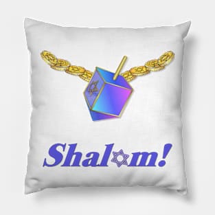 Shalom Gold Coins Hanukkah Pillow