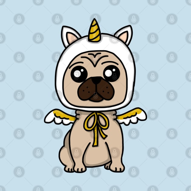 Chibi Unicorn Pug (Small Design) by Aeriskate