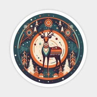 Deer in Ornament, Love Deers Magnet