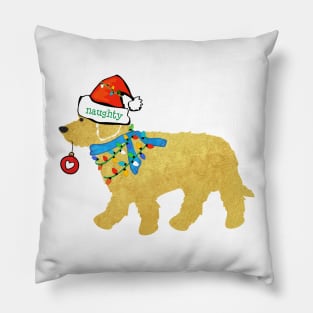 Cute Christmas Goldendoodle Naughty But Nice Pillow