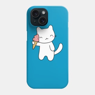 Cute and Kawaii Ice Cream Cat T-Shirt Phone Case