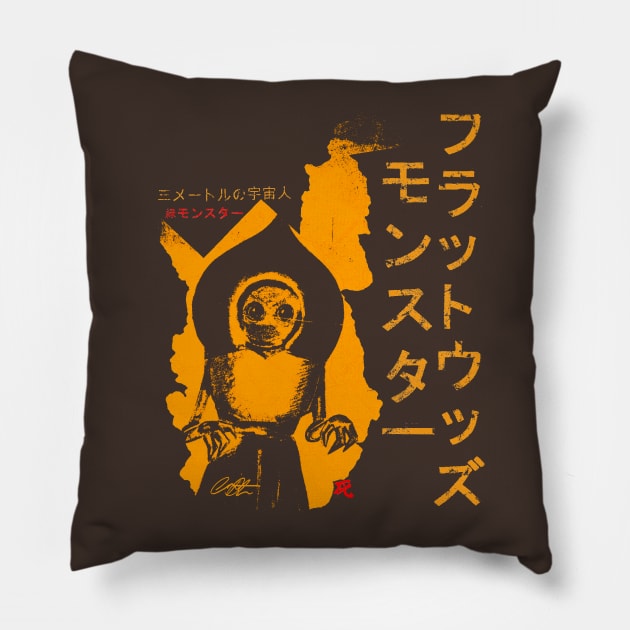 WV Monster #6 Yellow Pillow by AWSchmit