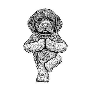 Lagotto Romagnolo Yoga Dog Puppy Funny Dogs Tree Pose Asana T-Shirt