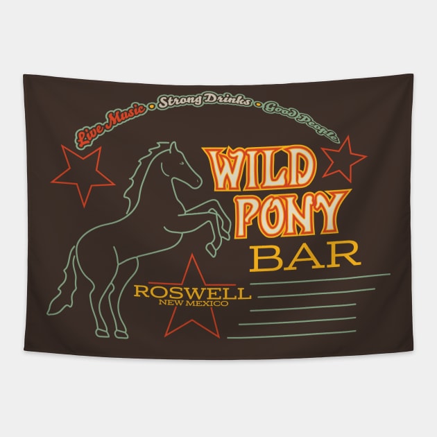 Wild Pony Bar Tapestry by Nazonian