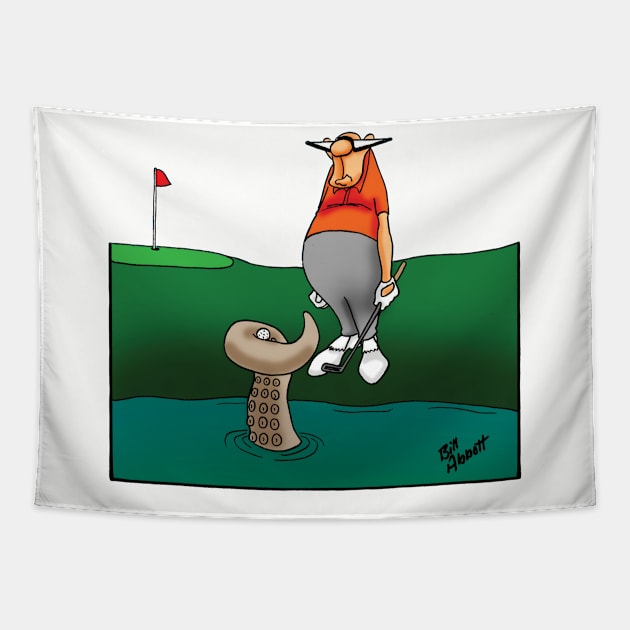 Funny Spectickles Golf Cartoon Humor Tapestry by abbottcartoons