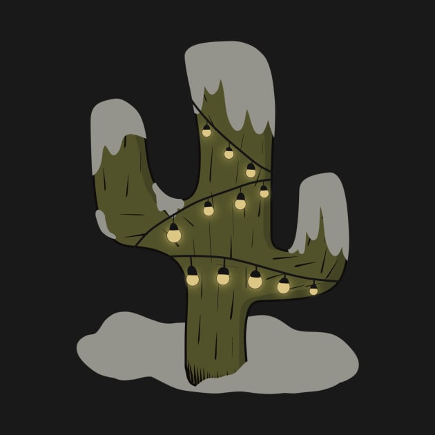 Xmas Lights Cactus Tree by WalkSimplyArt