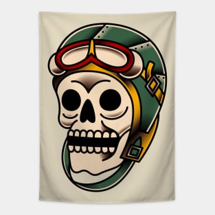 Fighter Pilot Skull Tapestry