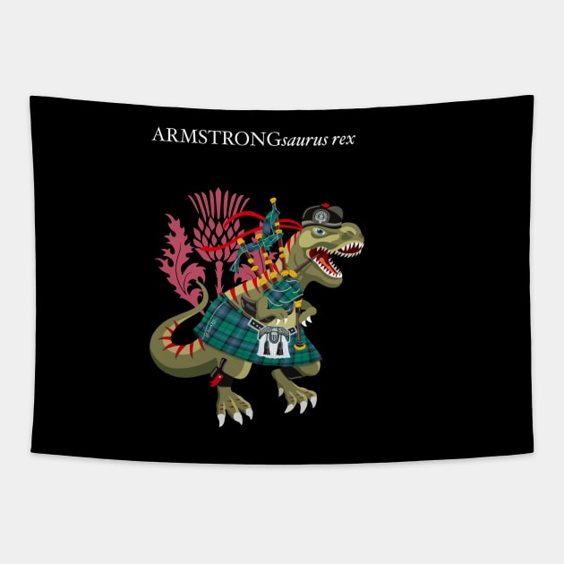 Clanosaurus Rex ARMSTRONGsaurus rex Plaid Armstrong Family Tartan Tapestry by BullShirtCo