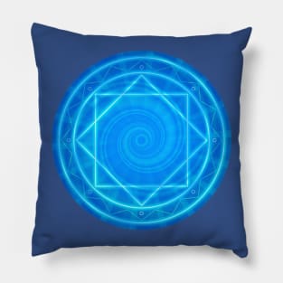 CIRCLE of POWER, blue Pillow