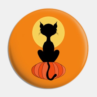 Kitten on the Halloween Pumpkin Pin